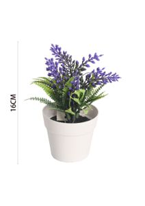 Pozuelo de lavanda artificial de 16 cm - Pequeño macetero decorativo