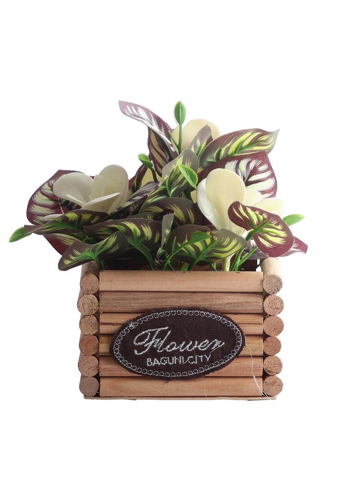 Pozuelo de flores artificiales - Pequeño macetero decorativo