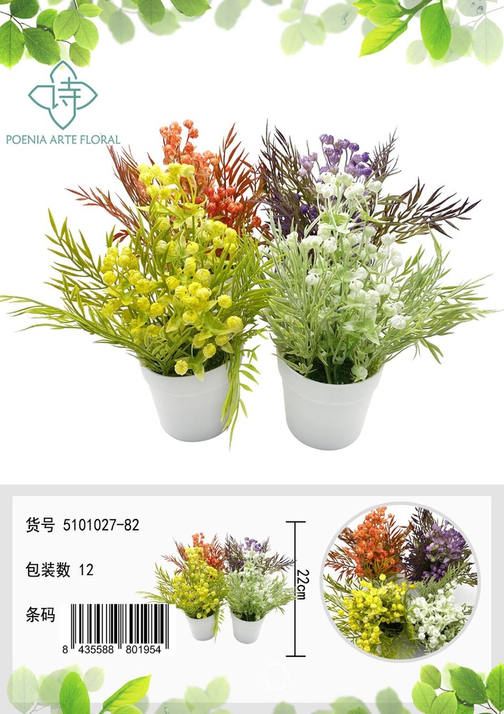 Planta artificial pequeña en maceta - Bonsái decorativo