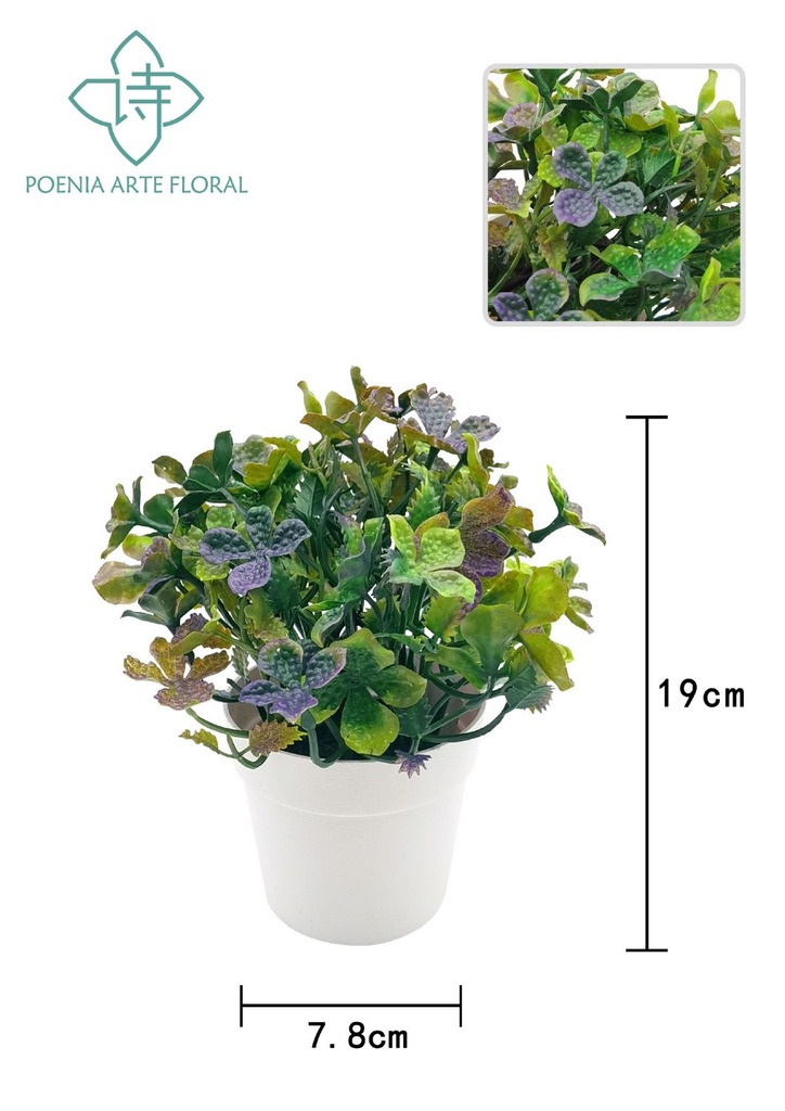 Bonsái artificial de violeta - Planta decorativa
