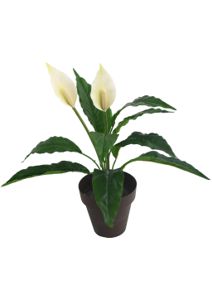 Bonsái artificial de 12 cabezas de paz en maceta de 43 cm - Planta decorativa