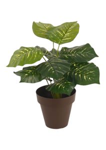 Bonsái artificial de planta verde de 45 cm con hojas moteadas - Planta decorativa