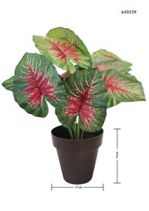 Bonsái artificial de planta verde de 45 cm con núcleo rojo - Planta decorativa