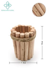 Maceta cilíndrica pequeña de madera - Maceta de madera