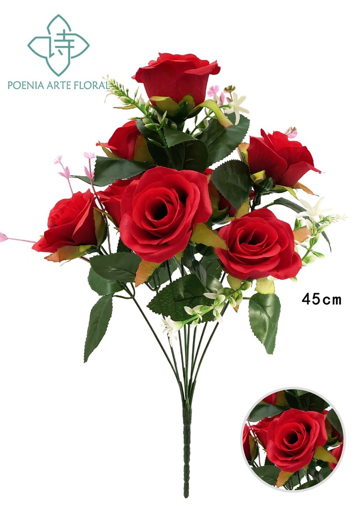 Ramo de rosas triángulo (8 cabezas)