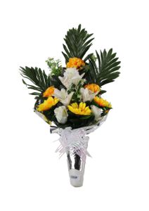 Centro de flores artificiales para tumba - Arreglo floral completo sin descuento