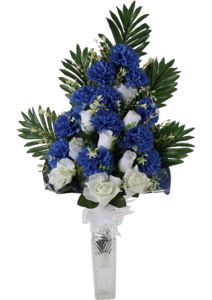 Centro de flores artificiales para tumba - Arreglo floral completo sin descuento