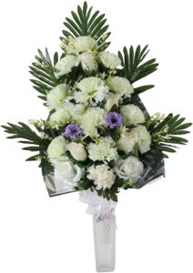 Centro de flores artificiales para tumba - Arreglo floral completo sin descuento