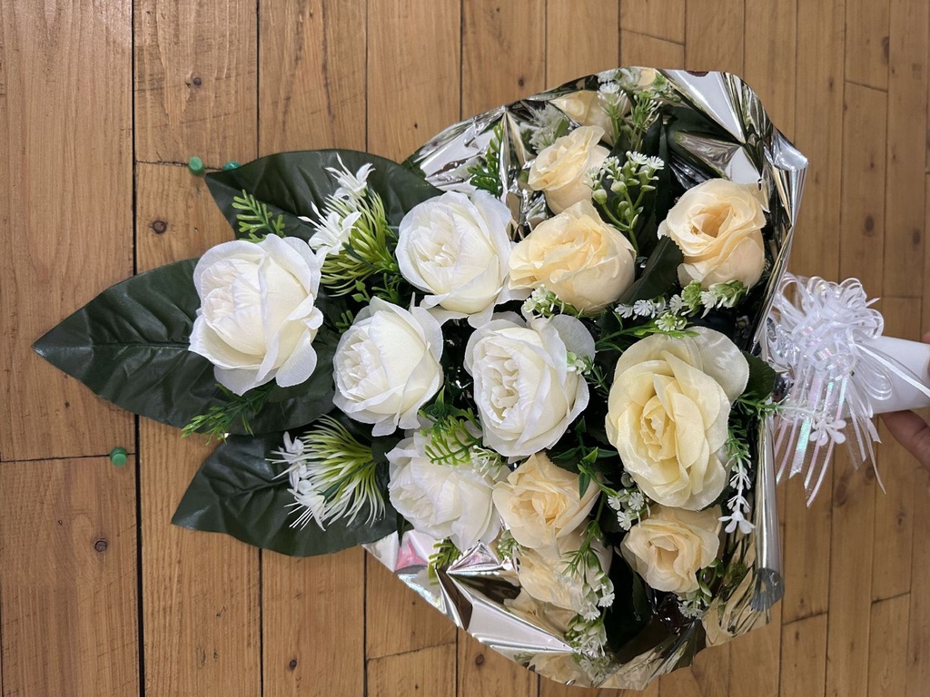 Centro de flores artificiales en maceta pequeña - Arreglo floral completo sin descuento