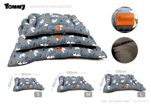 Colchoneta de perro 3 piezas negra 7783-2 - Elegante lugar para tus mascotas