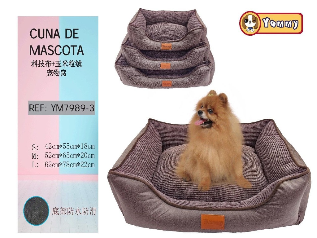 Cuna de perro de nieve suave en gris - Accesorios cómodos para mascotas