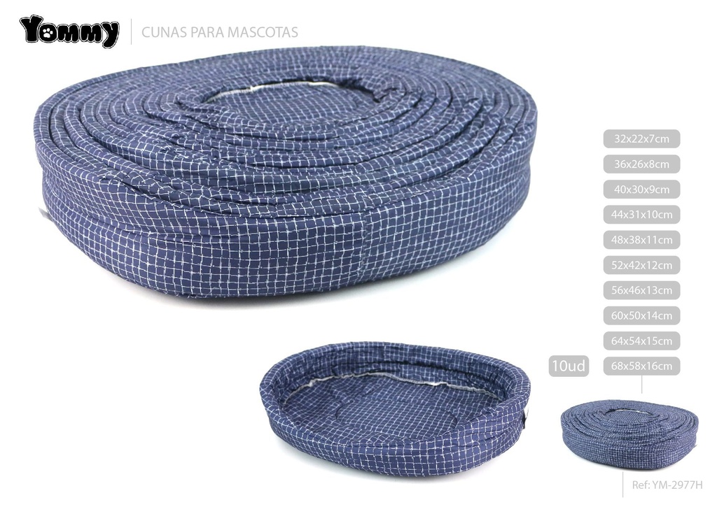 Cuna de 10 piezas en poliéster color azul 68x58x16 cm - Accesorios de poliéster