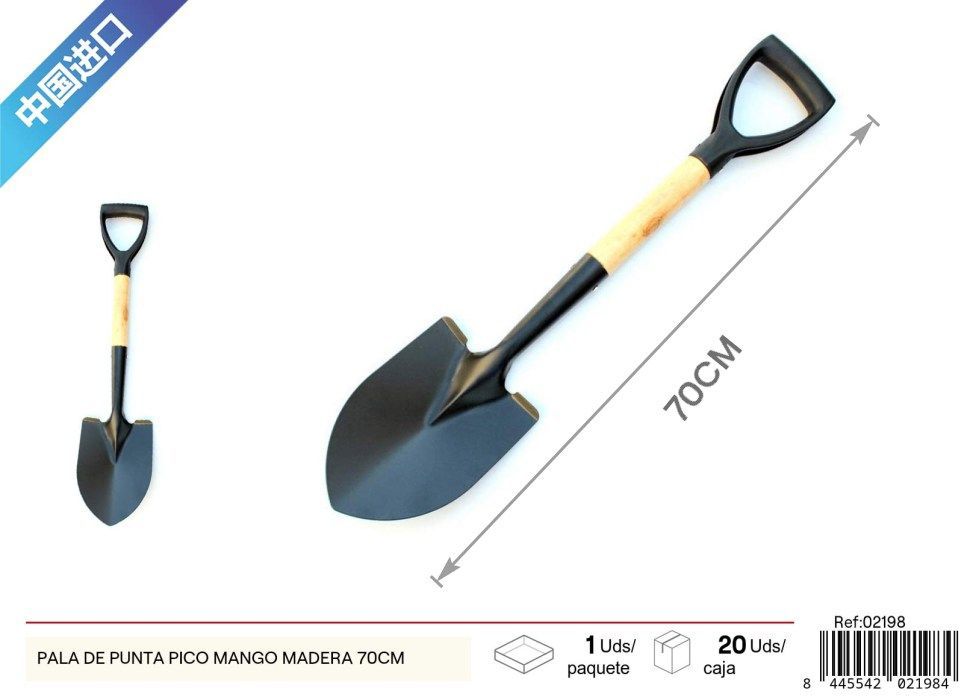 Pala de punta pico mango madera 70 cm - Herramienta de jardín