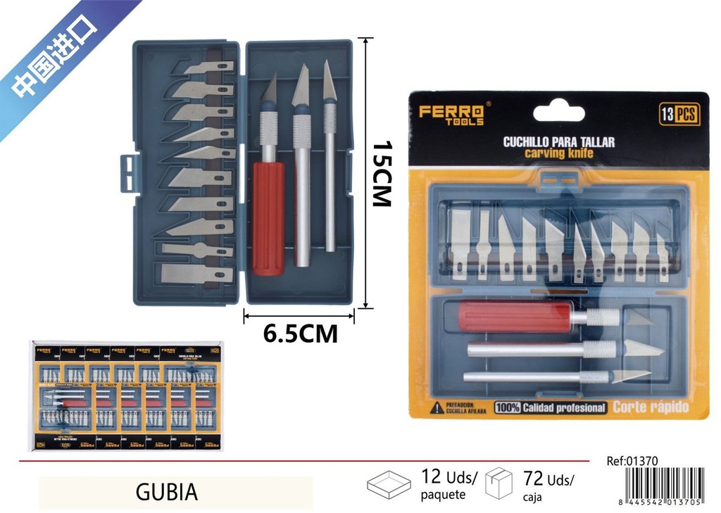 Juego de gubias 13 piezas - Herramientas de carpintería