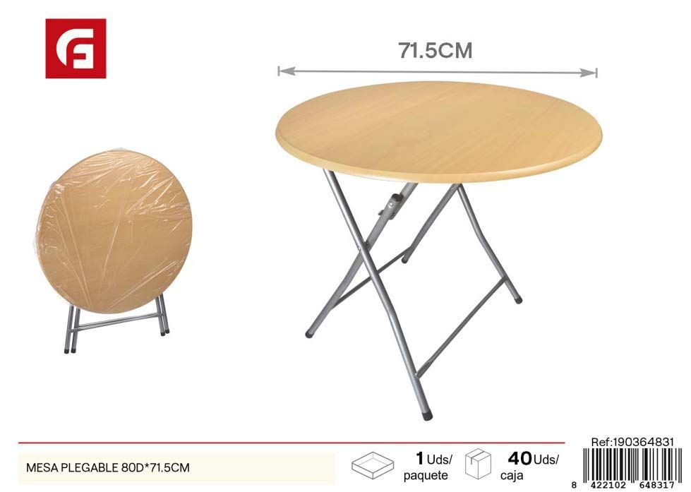 Mesa plegable 80D*71.5cm - Muebles y mesas plegables