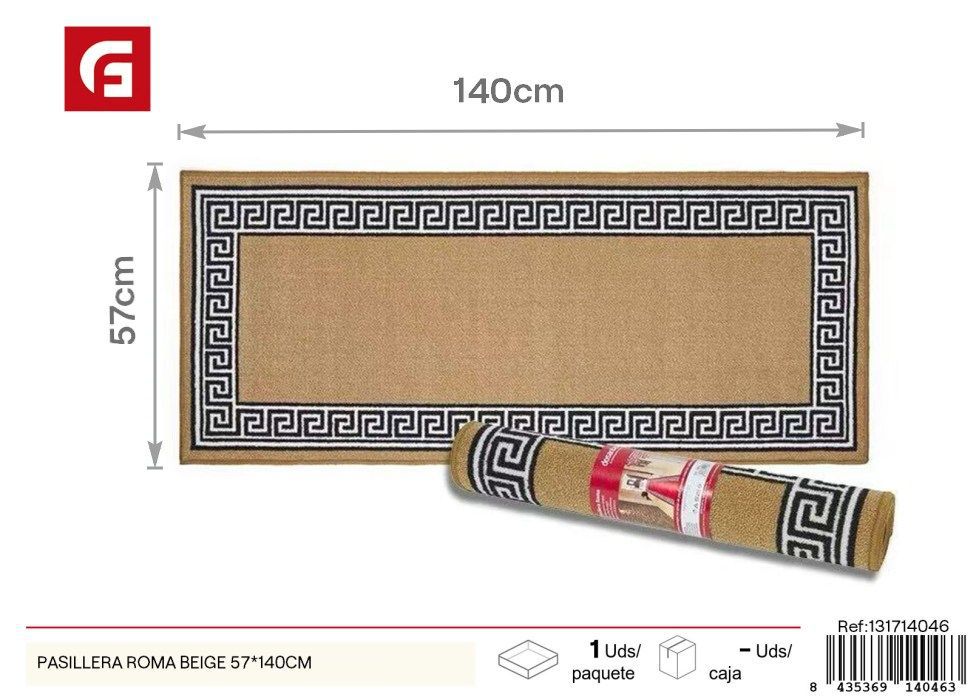 PASILLERA ROMA BEIGE 57*140CM - Alfombras y decoración del hogar