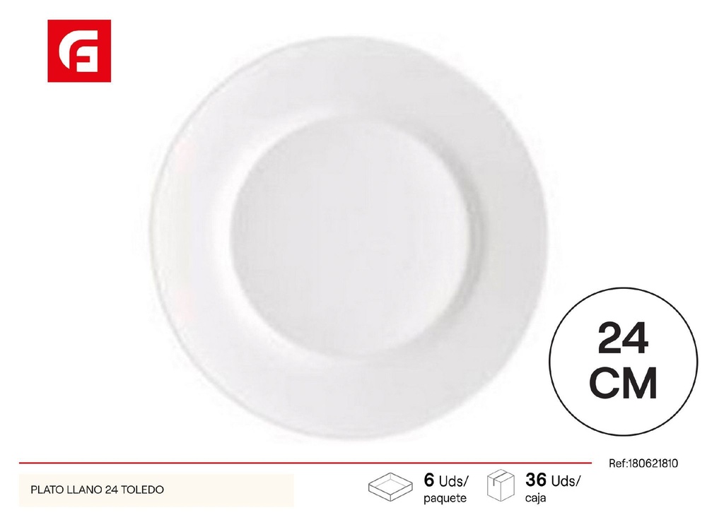 Plato llano cerámico 24 Toledo - Vajilla de cerámica