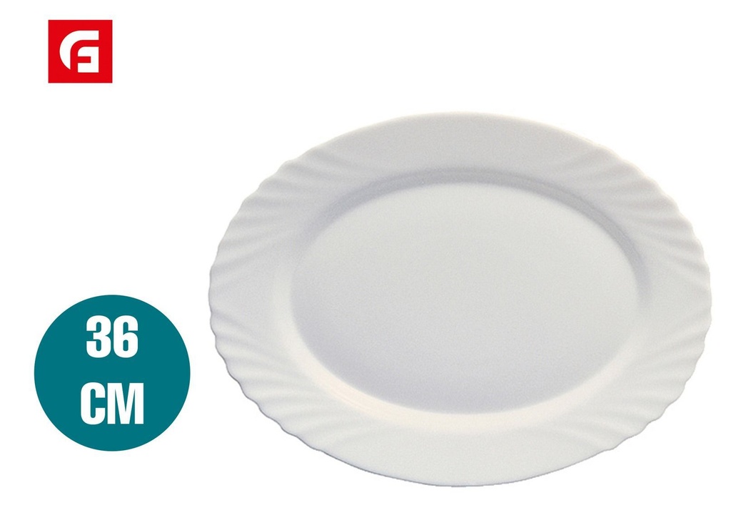 Plato cerámico ovalado - Fuente Ebro 36 cm
