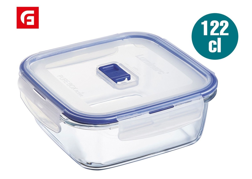 Caja hermética cuadrada PURE BOX LUM 122 ml - Artículos de vidrio y cerámica