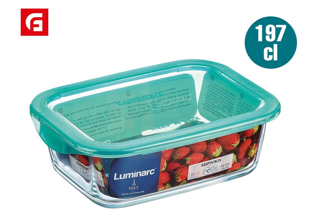 Recipiente rectangular hermético con tapa 189 ml 22*15.6*7.2 cm - Almacenamiento de alimentos y organización