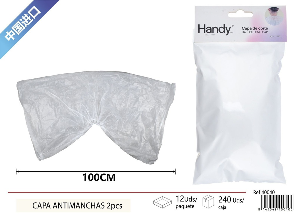 Capa antimanchas desechable (2 piezas) - Accesorios de peluquería