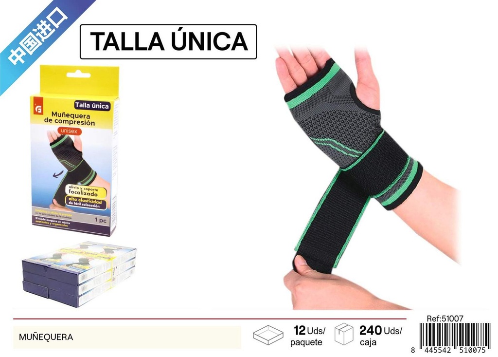 Muñequera de compresión - Equipamiento de protección para fitness