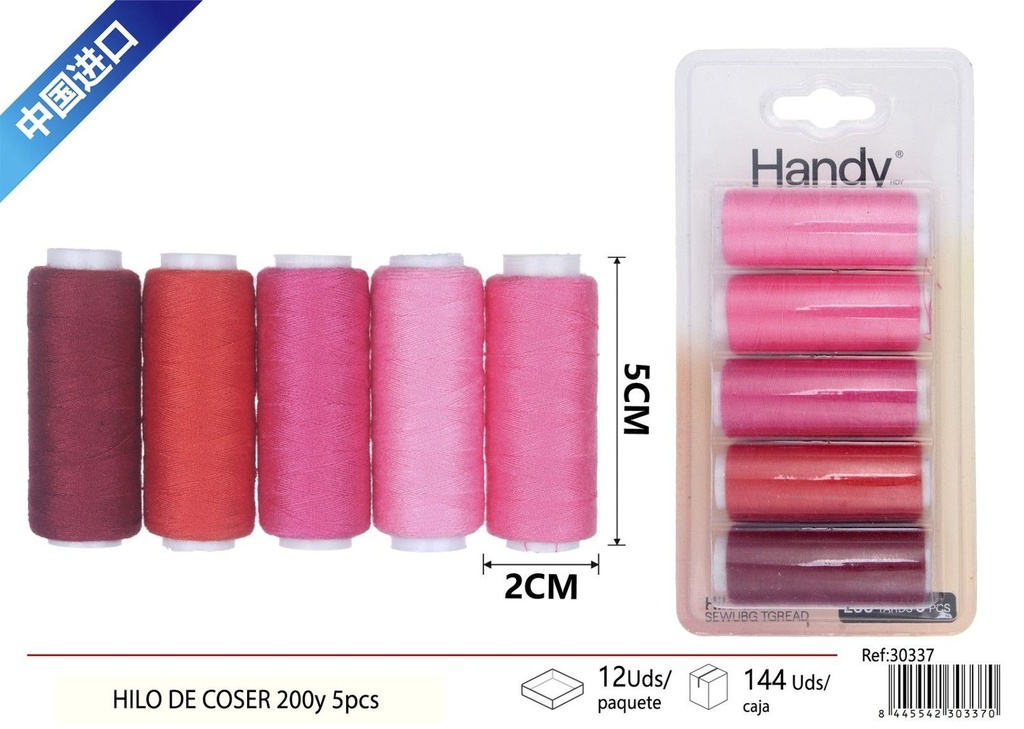 Hilo de coser 200 yardas 5 pcs - Accesorios de costura