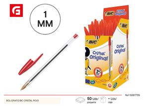 Bolígrafo BIC cristal rojo - Suministros escolares