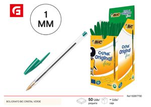 Bolígrafo BIC cristal verde - Suministros escolares