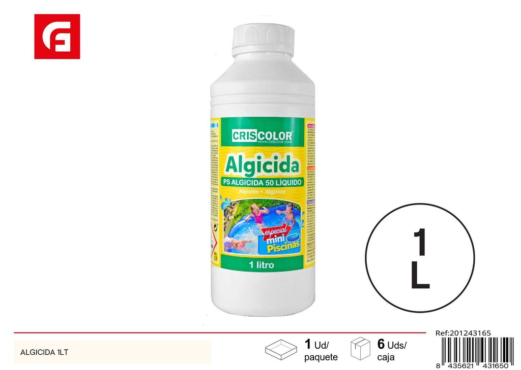 Algicida líquido para piscina 1 L - Productos para el cuidado de la piscina