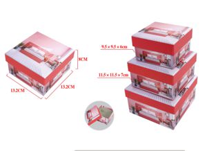 Caja de cartón cuadrada en 3 unidades - Material de oficina