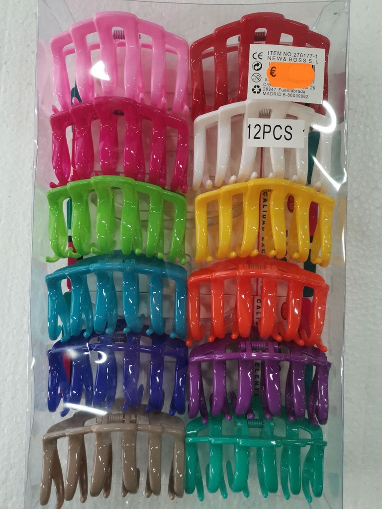 Pinza colores 10 cm 12 unidades - Accesorios para el cabello