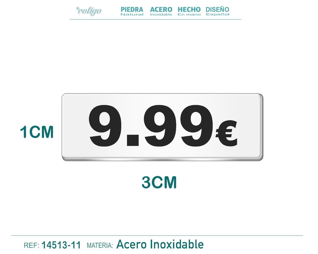 Placa de acero 1x3cm 9.99 - Accesorios para bisutería