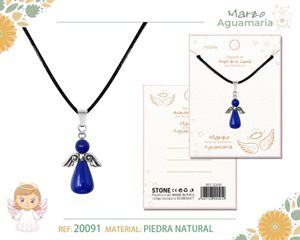 Colgante ángel de la guarda de aguamarina - Joyería con significado