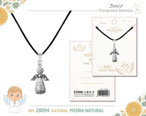 Colgante ángel de la guarda de turquesa blanco - Joyería con significado