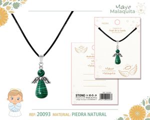 Colgante ángel de la guarda de malaquita - Joyería con significado