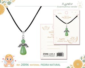 Colgante ángel de la guarda de aventurina verde - Joyería con significado