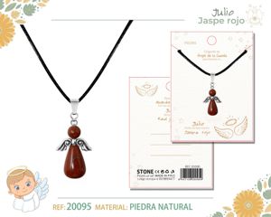 Colgante ángel de la guarda de jade rojo - Joyería con significado