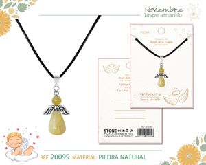 Colgante ángel de la guarda de jaspe amarillo - Joyería con significado