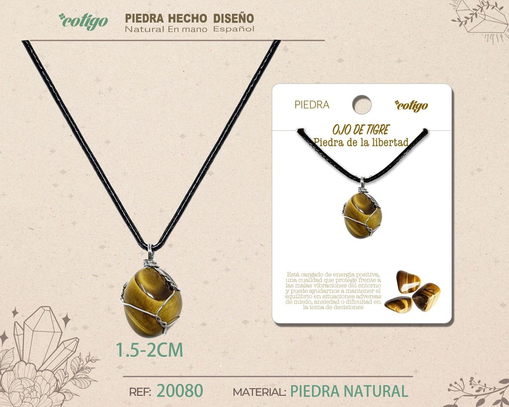 Colgante de piedra natural ojo turco - Joyería de protección