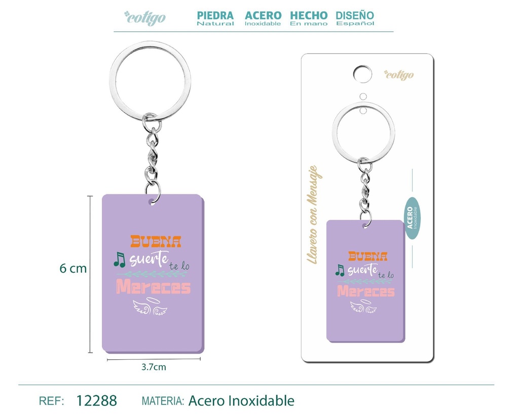 Llavero con mensaje y accesorio de acero - Accesorios personales y de regalo