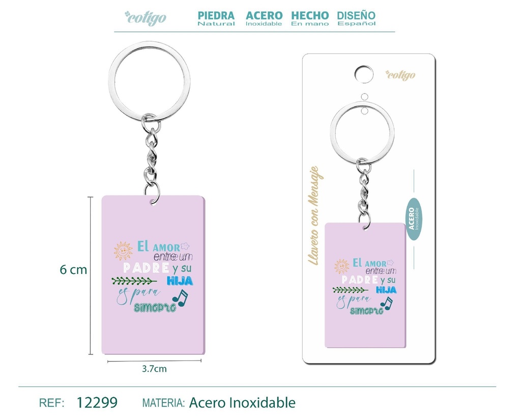 Llavero con mensaje colorido con accesorio de acero - Accesorios y llaveros