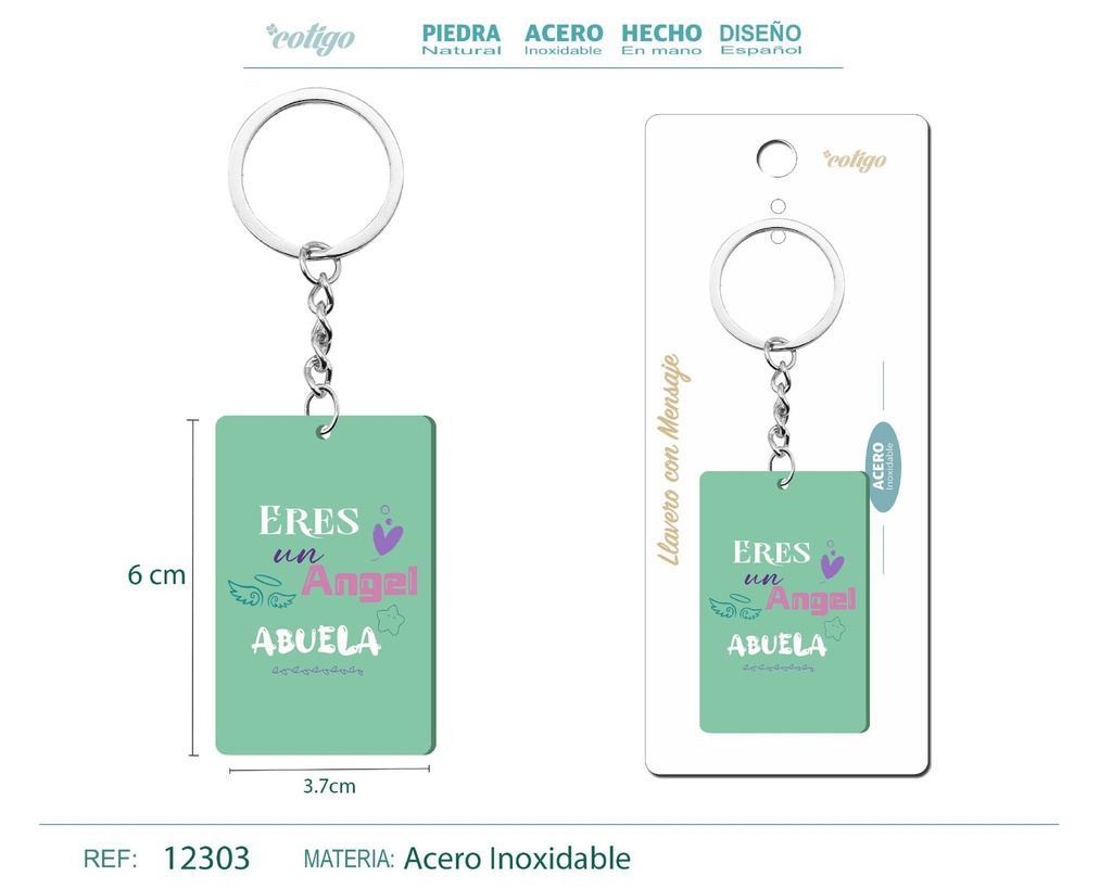 Llavero con mensaje colorido con accesorio de acero - Accesorios y llaveros