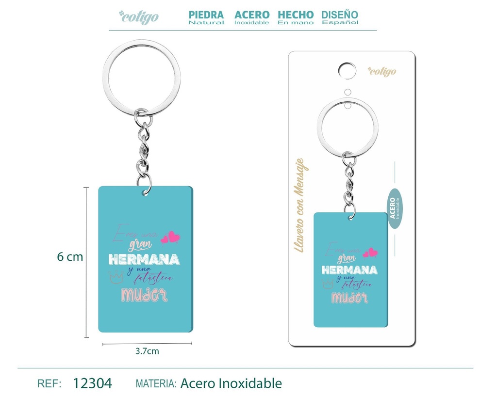 Llavero con mensaje y accesorio de acero - Accesorios personales y de regalo