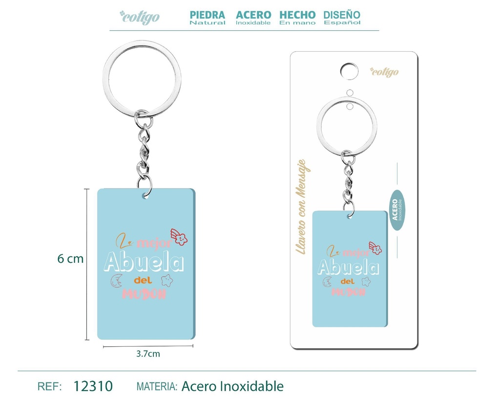 Llavero con mensaje y accesorio de acero - Accesorios personales y de regalo