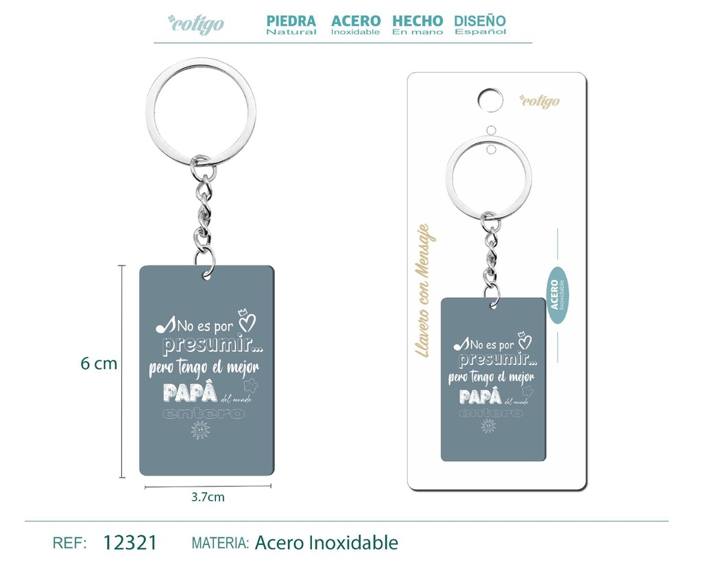 Llavero con mensaje colorido con accesorio de acero - Accesorios y llaveros