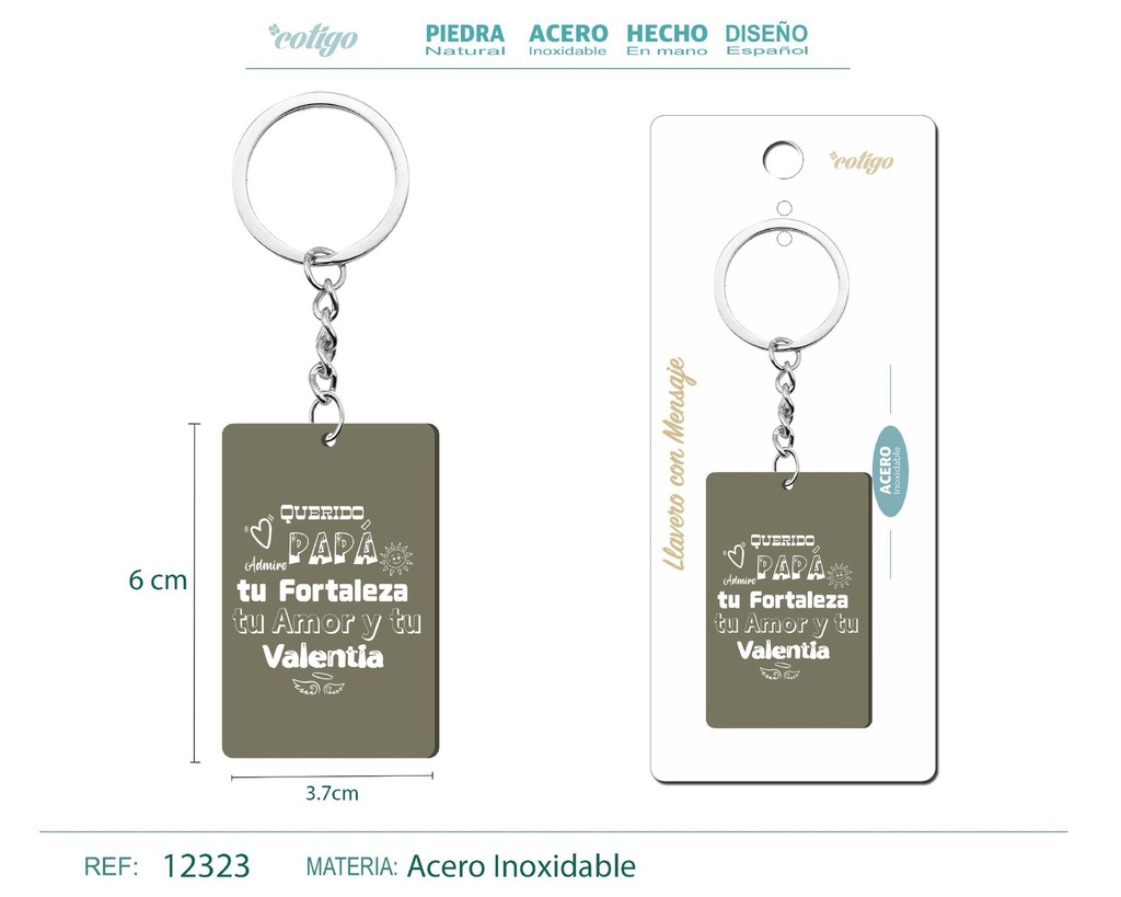 Llavero con mensaje colorido con accesorio de acero - Accesorios y llaveros