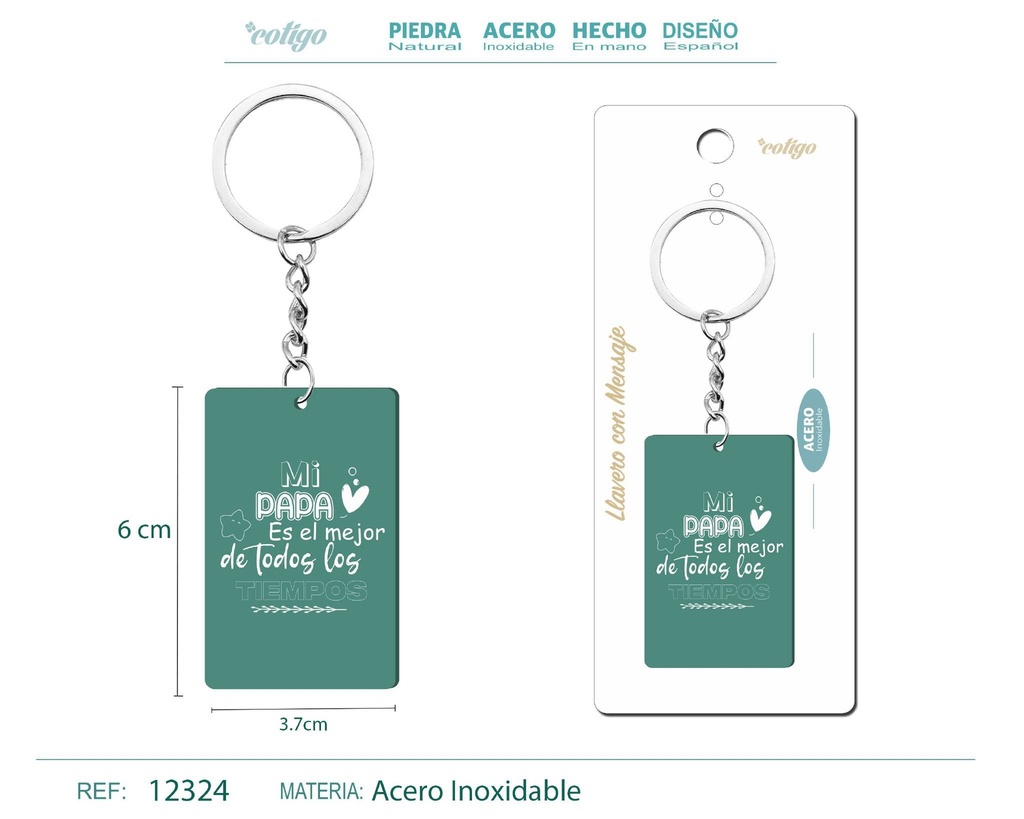 Llavero colorido con mensaje y accesorio de acero - Artículos de regalo