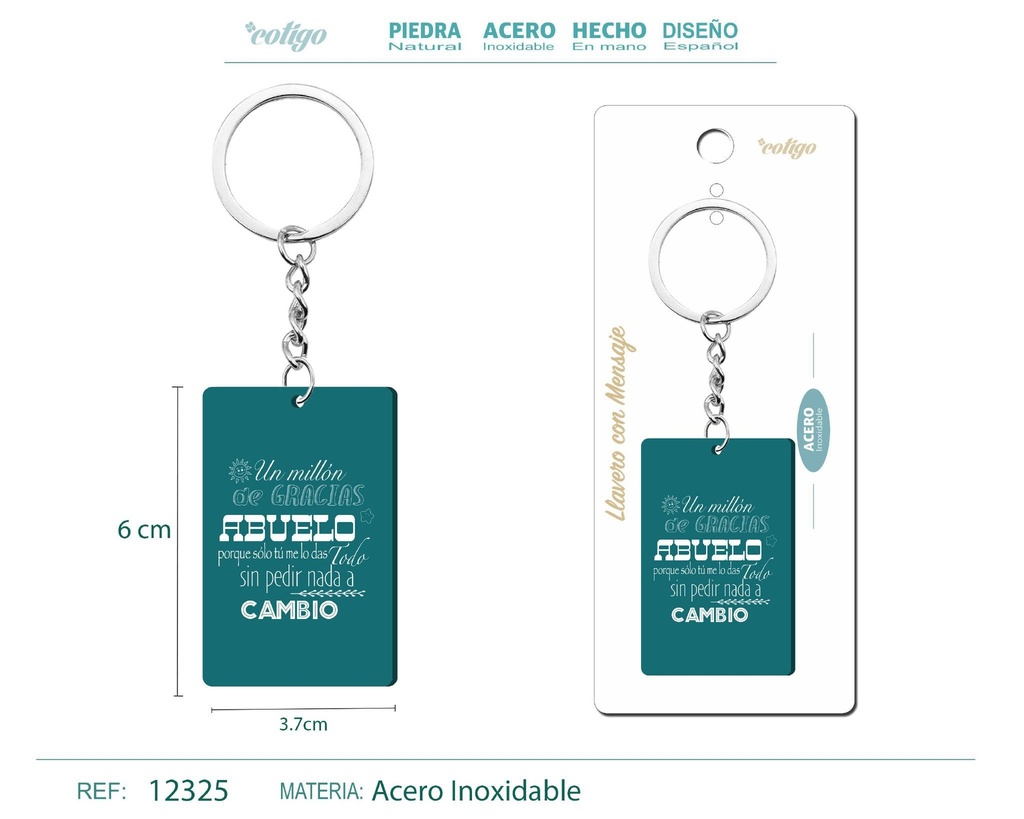Llavero con mensaje colorido con accesorio de acero - Accesorios y llaveros