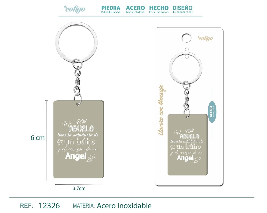 Llavero con mensaje y accesorio de acero - Accesorios personales y de regalo